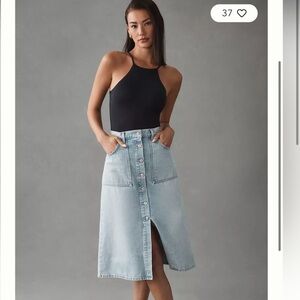 Citizens Of Humanity Light Blue Denim Midi Skirt